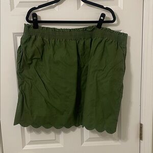 J. Crew Factory Olive Sidewalk Skirt Scallop 22